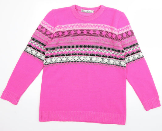 Womens UK Size S Pure & Natural Pink Pullover Jumper