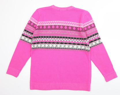 Womens UK Size S Pure & Natural Pink Pullover Jumper