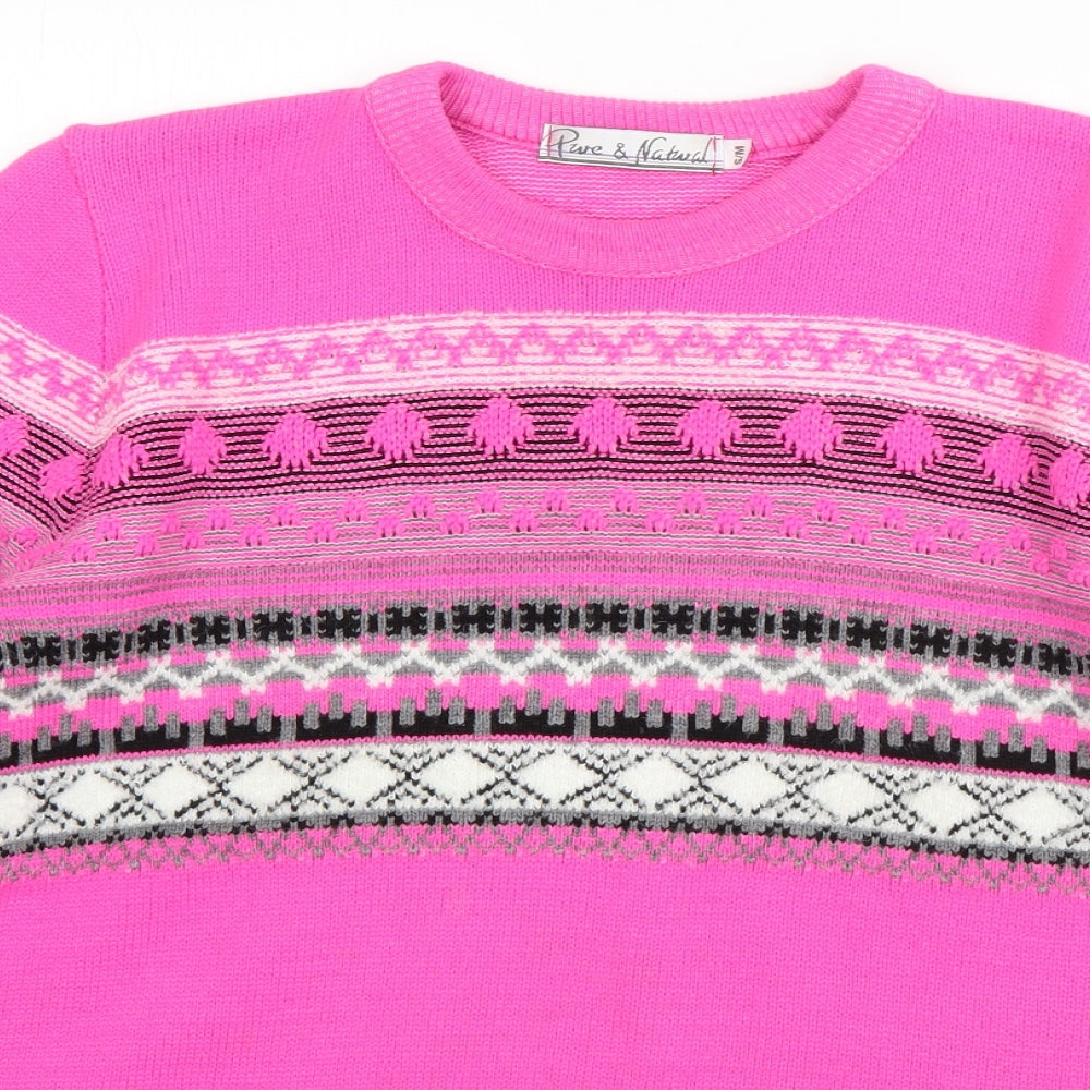 Womens UK Size S Pure & Natural Pink Pullover Jumper