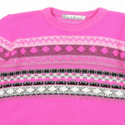 Womens UK Size S Pure & Natural Pink Pullover Jumper
