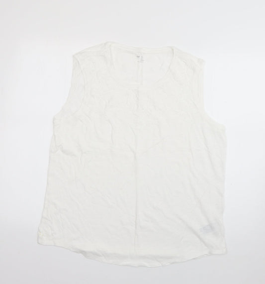 Womens UK Size L Gap White Basic T-Shirt
