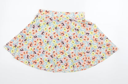 New Look Womens Blue  Cotton Flare Skirt Size 8