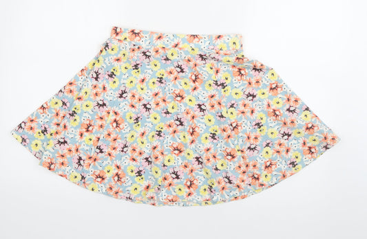 New Look Womens Blue  Cotton Flare Skirt Size 8