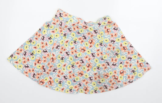 New Look Womens Blue  Cotton Flare Skirt Size 8