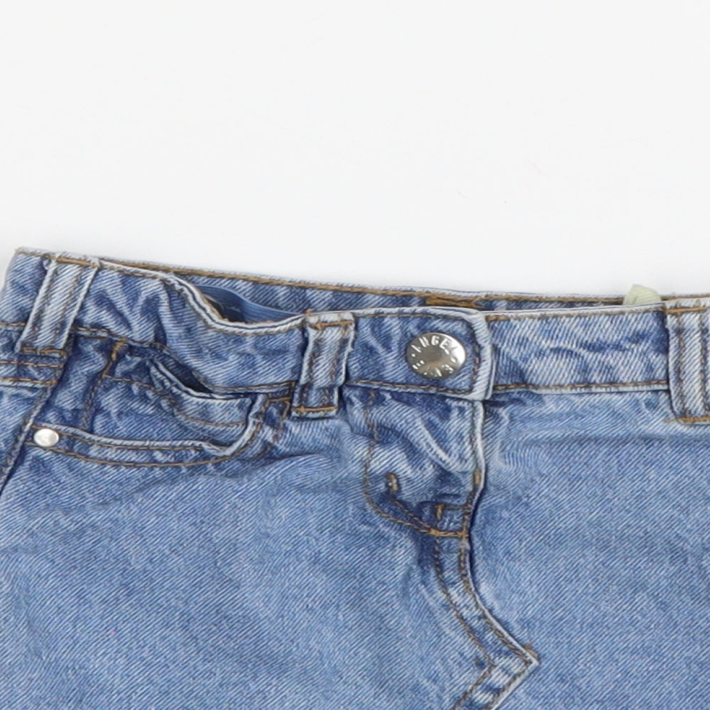 denim 365 Girls Blue  Cotton Mini Skirt Size 2-3 Years  Regular Snap