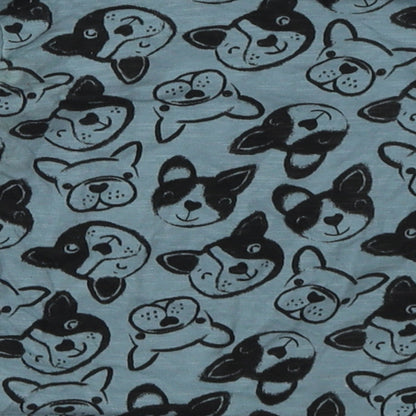 George Baby Blue Animal Print Cotton Basic Casual Size 9-12 Months Crew Neck Buckle - Dog Print
