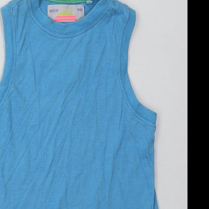 NEXT Girls Blue  Cotton Basic Tank Size 5 Years Crew Neck Pullover