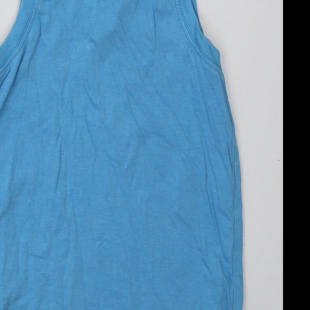 NEXT Girls Blue  Cotton Basic Tank Size 5 Years Crew Neck Pullover