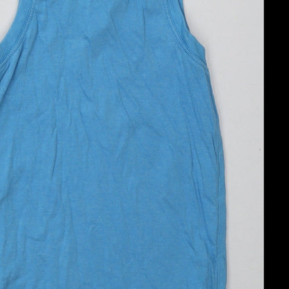 NEXT Girls Blue  Cotton Basic Tank Size 5 Years Crew Neck Pullover