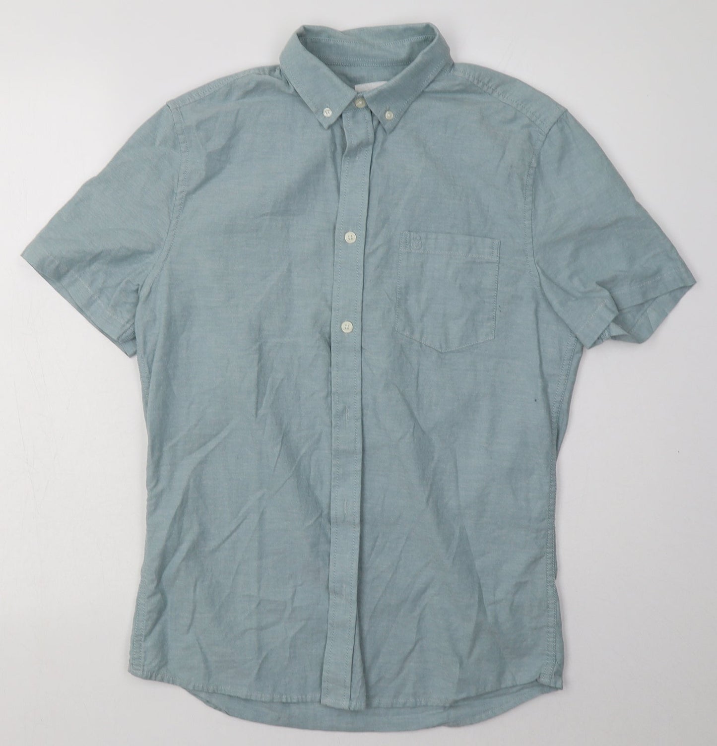 Burton Mens Blue  Cotton  Polo Size S Collared Button