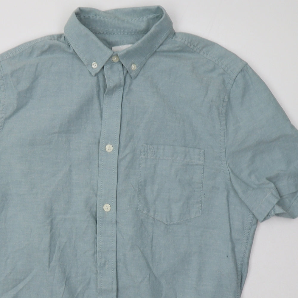 Burton Mens Blue  Cotton  Polo Size S Collared Button
