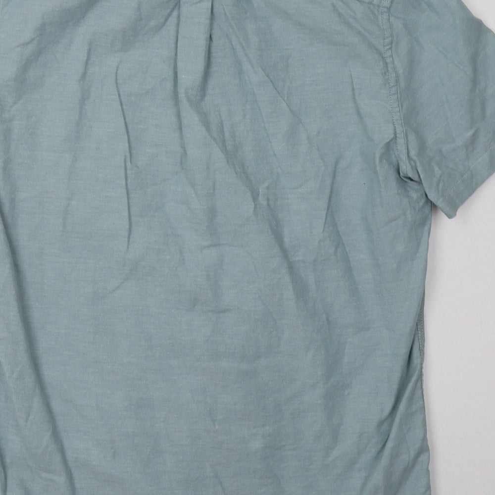 Burton Mens Blue  Cotton  Polo Size S Collared Button