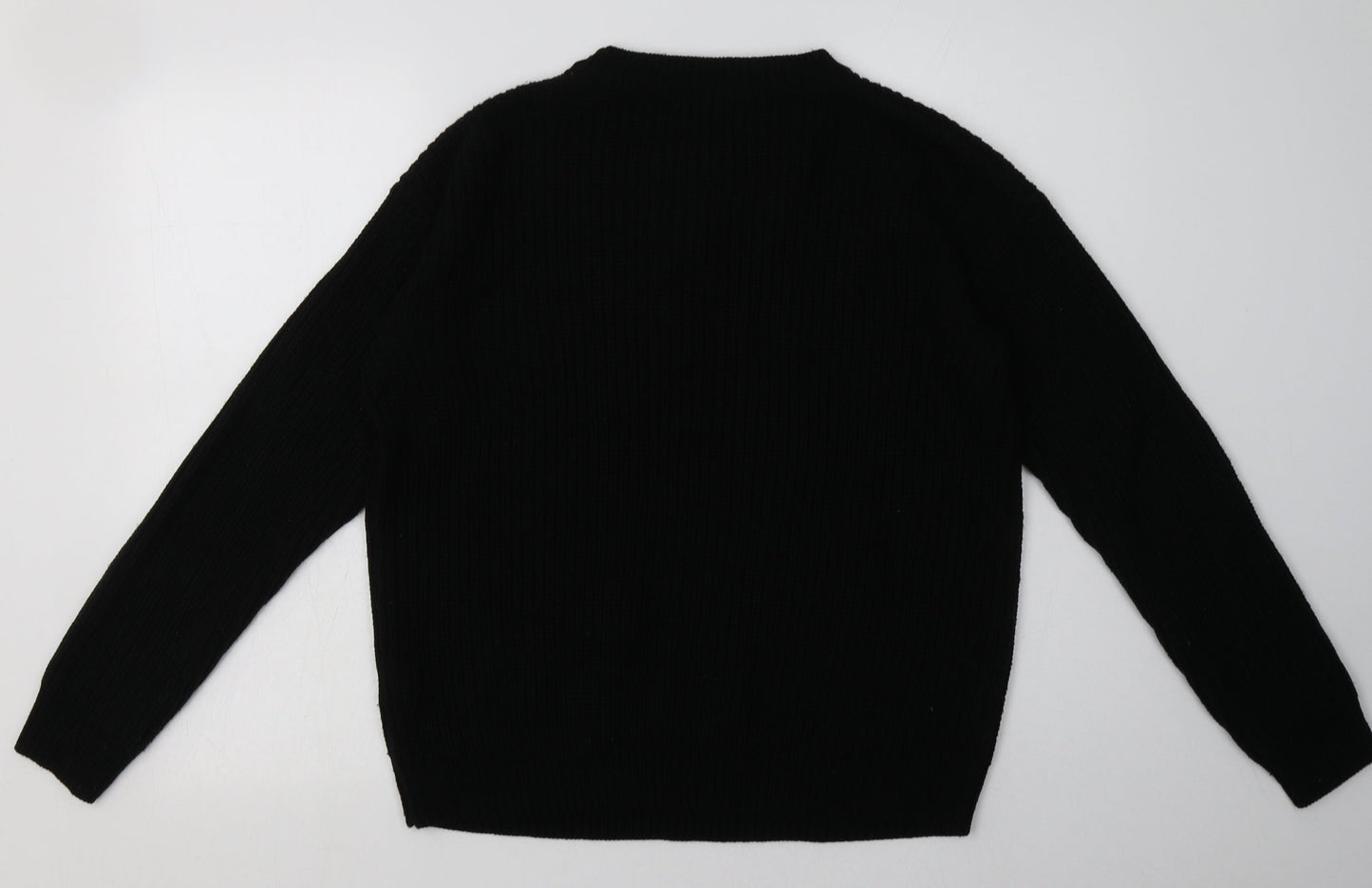 Boohoo Womens Black  Acrylic Pullover Sweatshirt Size 14  Pullover