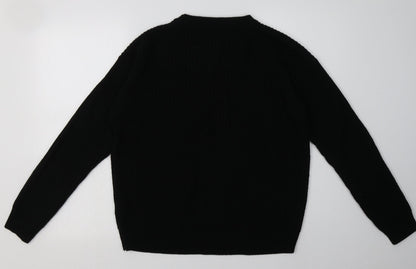 Boohoo Womens Black  Acrylic Pullover Sweatshirt Size 14  Pullover