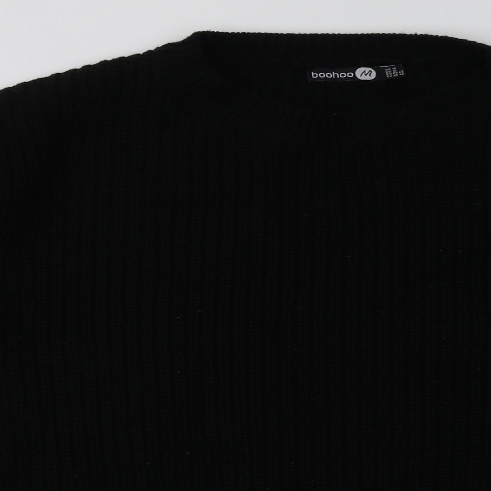 Boohoo Womens Black  Acrylic Pullover Sweatshirt Size 14  Pullover