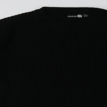 Boohoo Womens Black  Acrylic Pullover Sweatshirt Size 14  Pullover