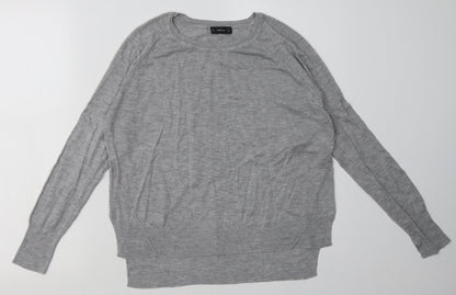 Additional front view of Zara women’s grey viscose pullover sweatshirt, size M, pullover