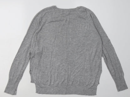 Back view of Zara women’s grey viscose pullover sweatshirt, size M, pullover