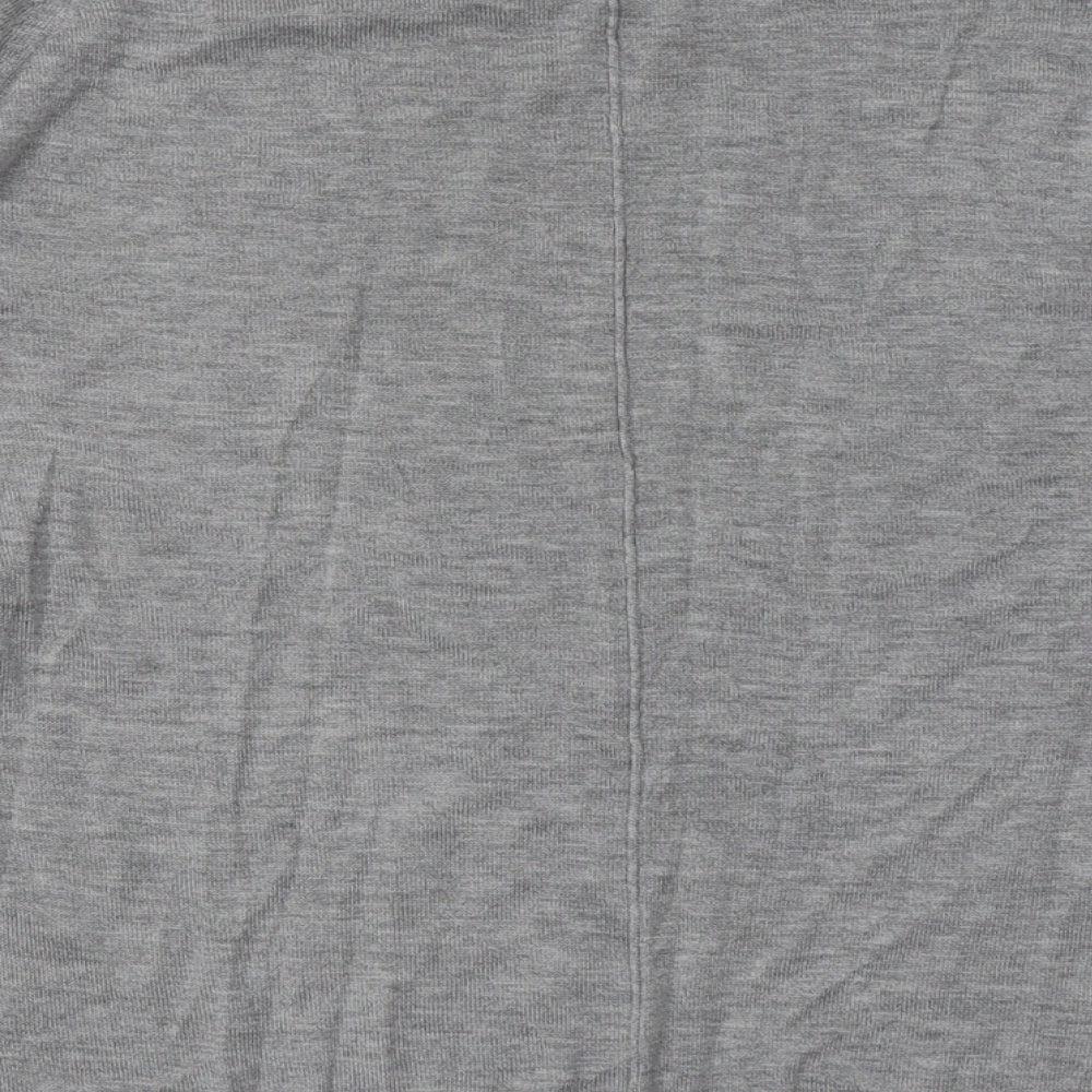 Brand and care label for Zara women’s grey viscose pullover sweatshirt, size M, pullover