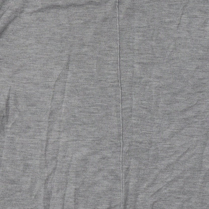 Brand and care label for Zara women’s grey viscose pullover sweatshirt, size M, pullover