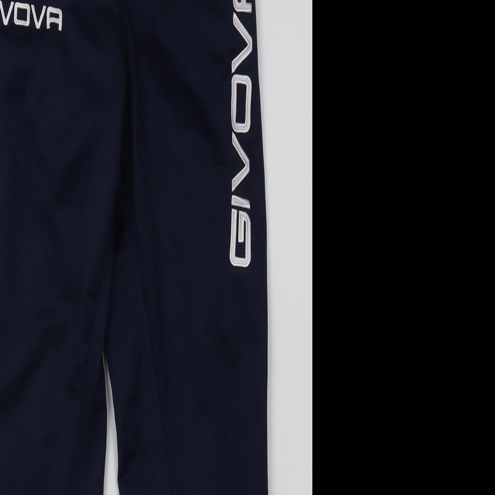 Givova Mens Blue  Polyester Jogger Trousers Size XS L28 in Regular