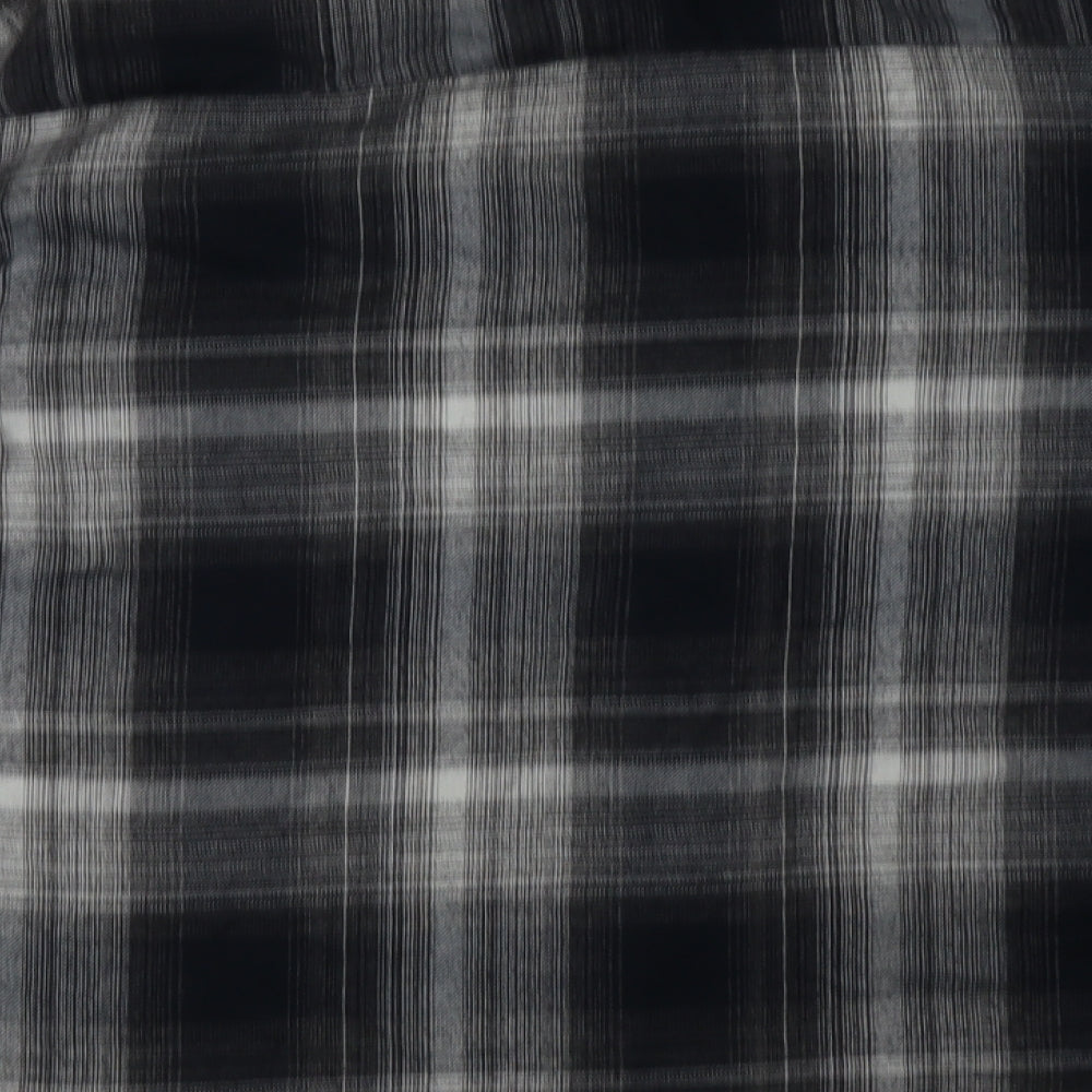 Primark Womens Grey Check Polyester Basic Button-Up Size 6 Collared