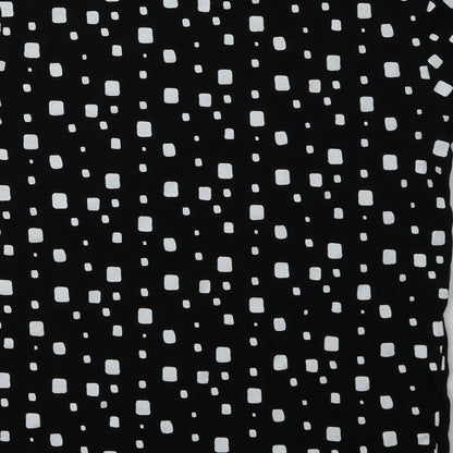 Primark Womens Black Geometric Cotton Basic T-Shirt Size 4 Crew Neck