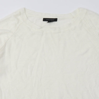 Primark Womens White  Acrylic Pullover Sweatshirt Size 16  Pullover