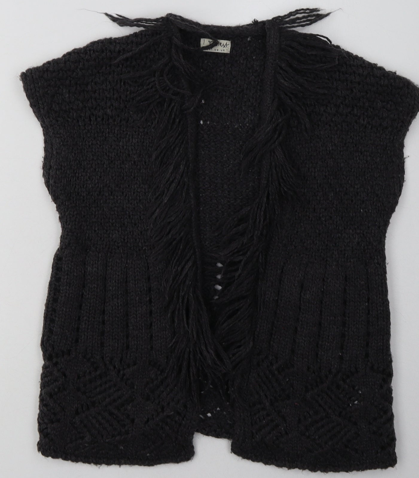 NEXT Girls Grey V-Neck Argyle/Diamond Acrylic Cardigan Jumper Size 5-6 Years  Pullover