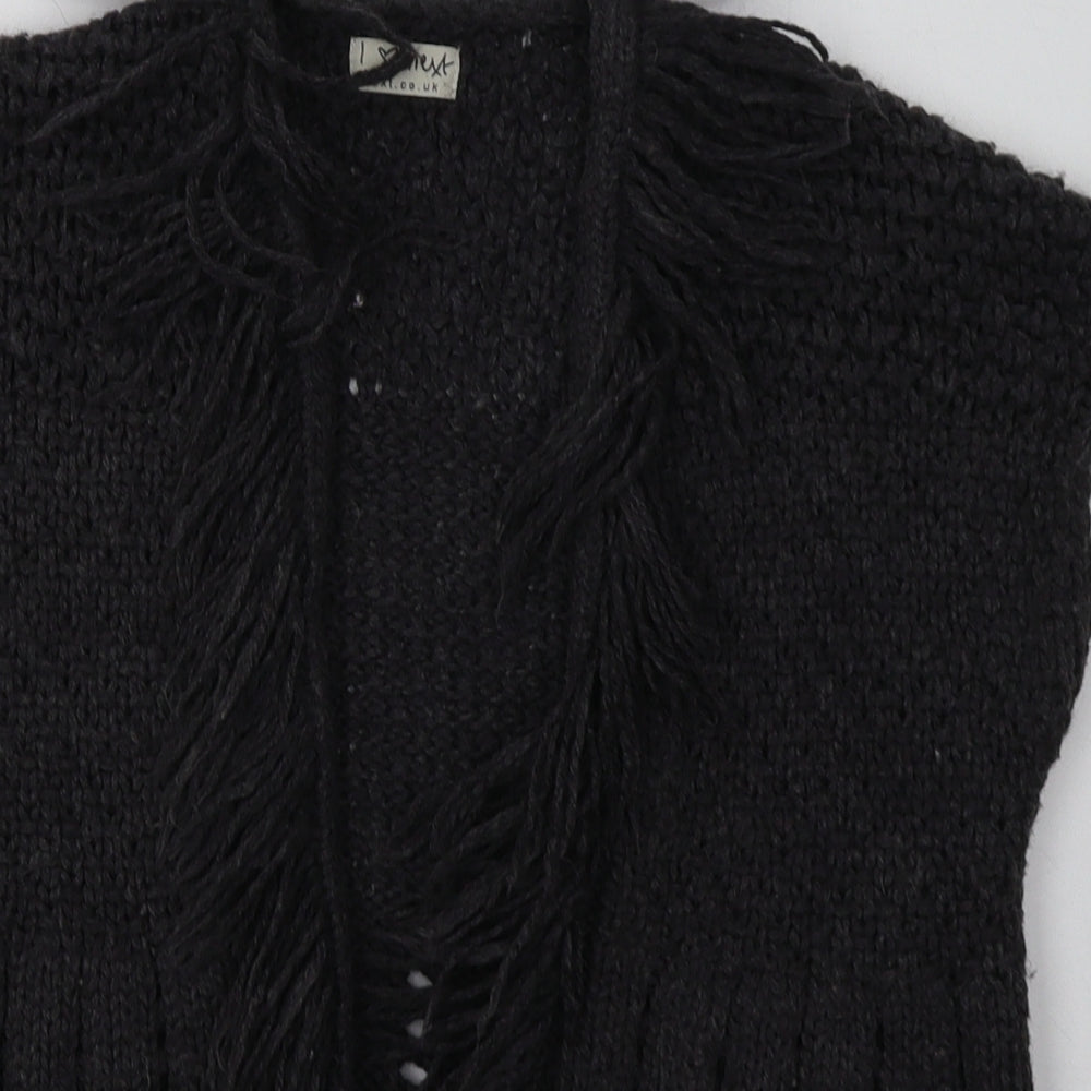 NEXT Girls Grey V-Neck Argyle/Diamond Acrylic Cardigan Jumper Size 5-6 Years  Pullover