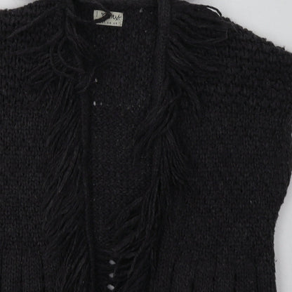 NEXT Girls Grey V-Neck Argyle/Diamond Acrylic Cardigan Jumper Size 5-6 Years  Pullover