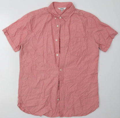Mens UK Size M pep&co Red  Button-Up Short Sleeve Casual Shirt