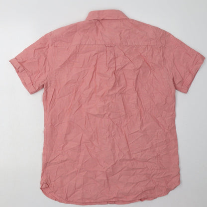 Mens UK Size M pep&co Red  Button-Up Short Sleeve Casual Shirt