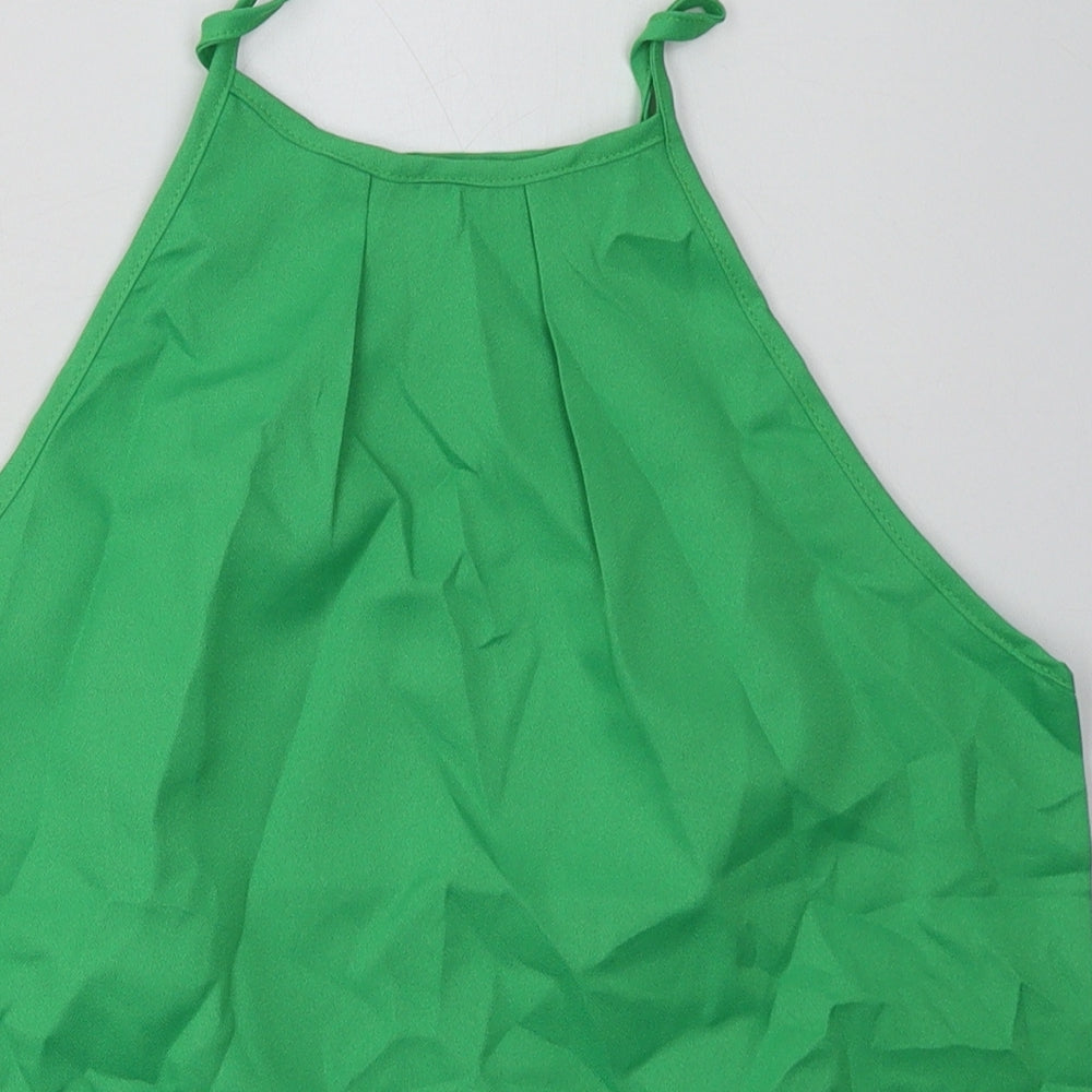 SheIn Womens Green  Polyester Basic Tank Size M Scoop Neck