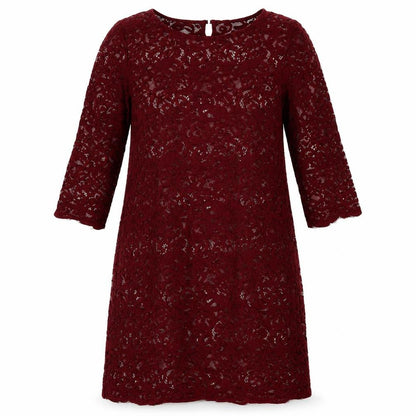 Monsoon Womens Red Geometric Nylon A-Line  Size 12  Crew Neck Pullover