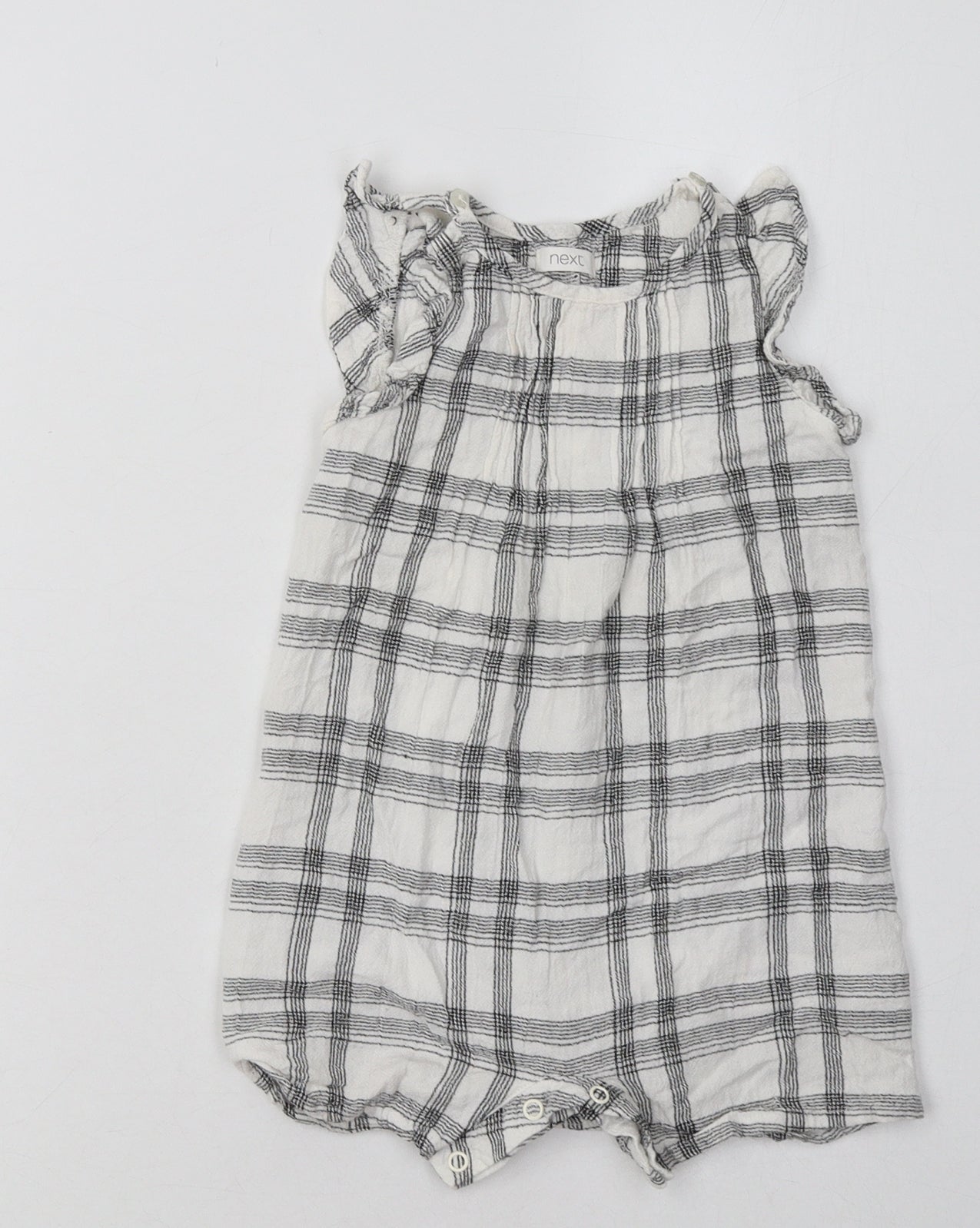 NEXT Girls Grey Check Viscose Catsuit One-Piece Size 12-18 Months  Buckle