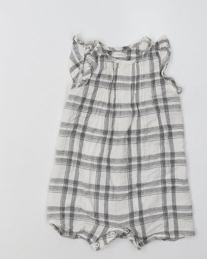 NEXT Girls Grey Check Viscose Catsuit One-Piece Size 12-18 Months  Buckle