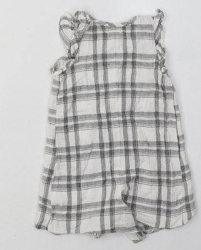 NEXT Girls Grey Check Viscose Catsuit One-Piece Size 12-18 Months  Buckle