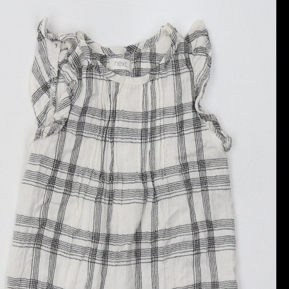 NEXT Girls Grey Check Viscose Catsuit One-Piece Size 12-18 Months  Buckle