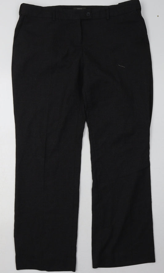 Simon Jersey Womens Grey  Polyester Trousers  Size 16 L32 in Regular Button