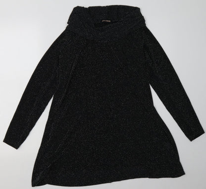 QED London Womens Black  Polyester A-Line  Size S  Roll Neck Pullover