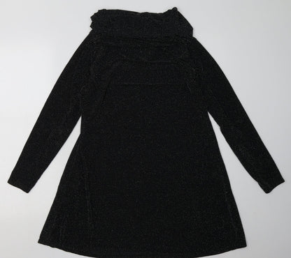 QED London Womens Black  Polyester A-Line  Size S  Roll Neck Pullover