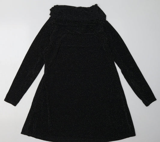 QED London Womens Black  Polyester A-Line  Size S  Roll Neck Pullover