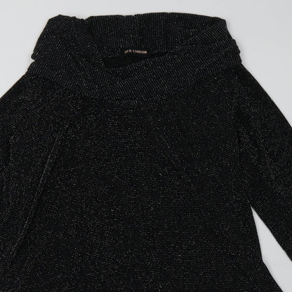 QED London Womens Black  Polyester A-Line  Size S  Roll Neck Pullover