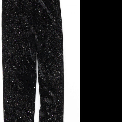 Matalan Girls Black  Polyester Carrot Trousers Size 9 Months L21.5 in Regular