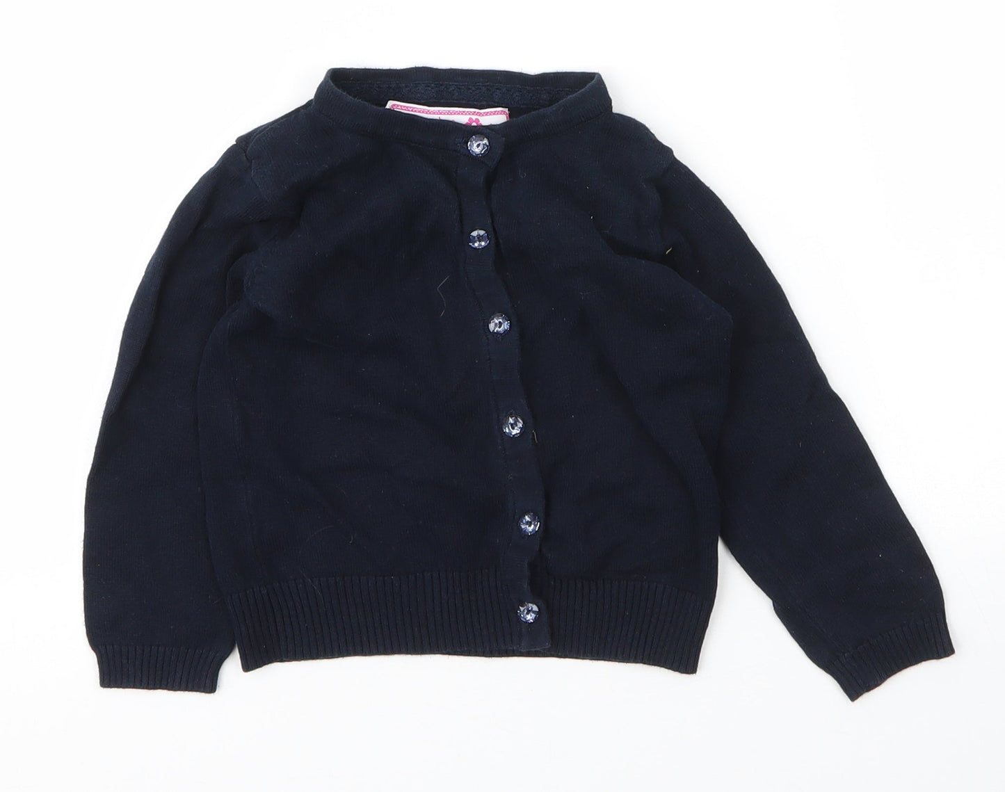 Primark Girls Blue Round Neck  Cotton Cardigan Jumper Size 2 Years  Button