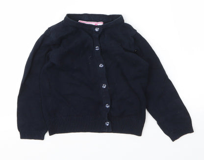 Primark Girls Blue Round Neck  Cotton Cardigan Jumper Size 2 Years  Button