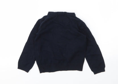 Primark Girls Blue Round Neck  Cotton Cardigan Jumper Size 2 Years  Button