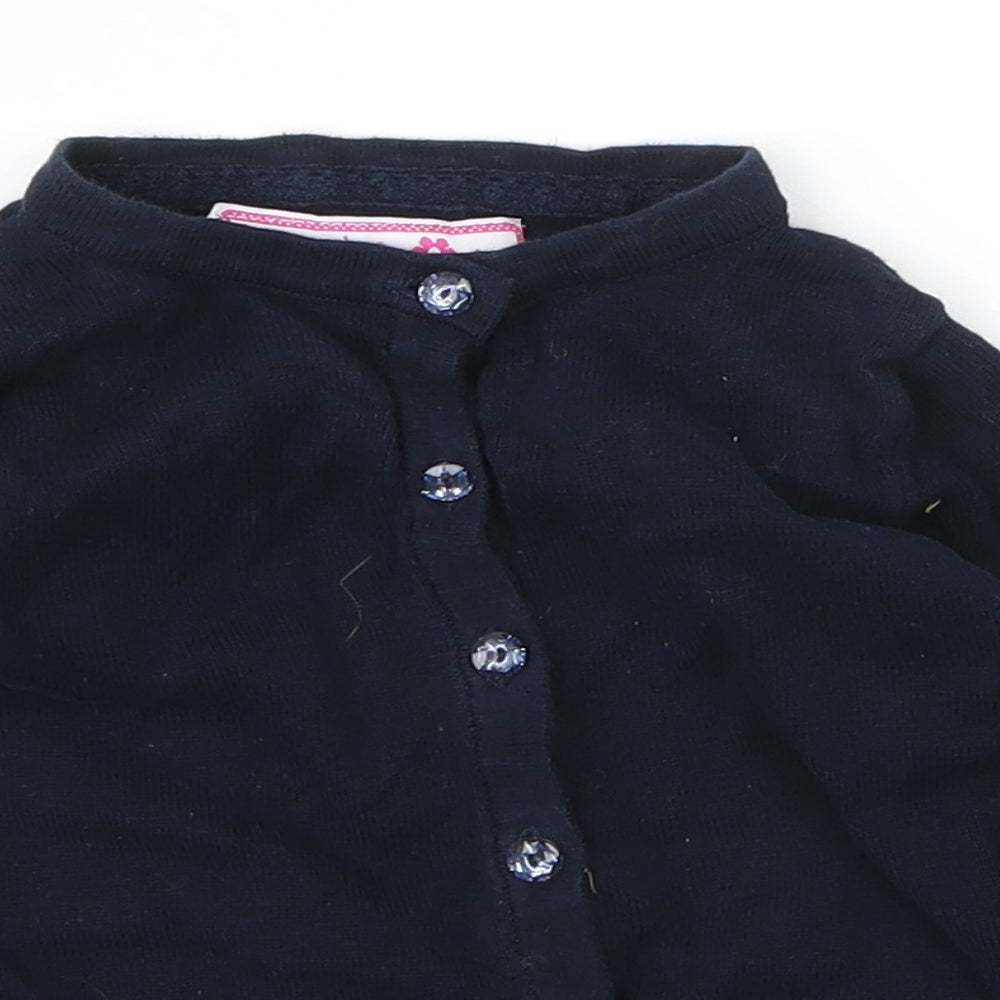 Primark Girls Blue Round Neck  Cotton Cardigan Jumper Size 2 Years  Button