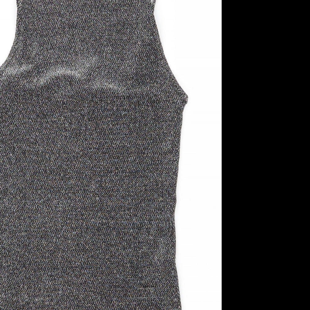 H&M Womens Silver  Nylon Bodysuit One-Piece Size S  Snap